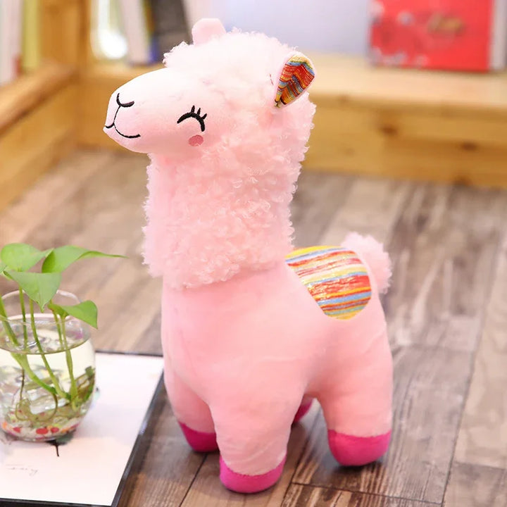 25cm Smile Alpaca Llama Plush Animals Toy Cute Stuffed Doll Household Throw Pillows Home Decoration Kids Toys Birthday Gifts