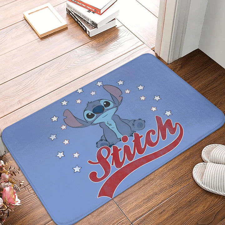 Cute Cartoon Stitch Bathroom Rugs Mat Water Absorbent  Bath Rugs Mats Carpet Non-Slip for Kitchen Shower