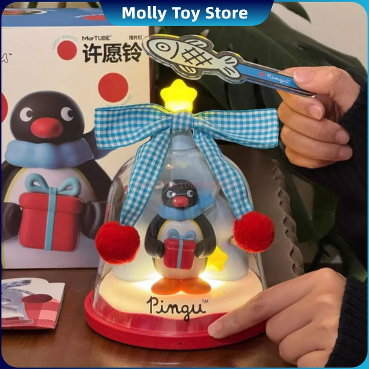 Original Pingu HelloKitty Wishing Bell Ornament Lamp Make A Wish Jingle Bells Presents Are Coming Charging Night Light Kids Gift