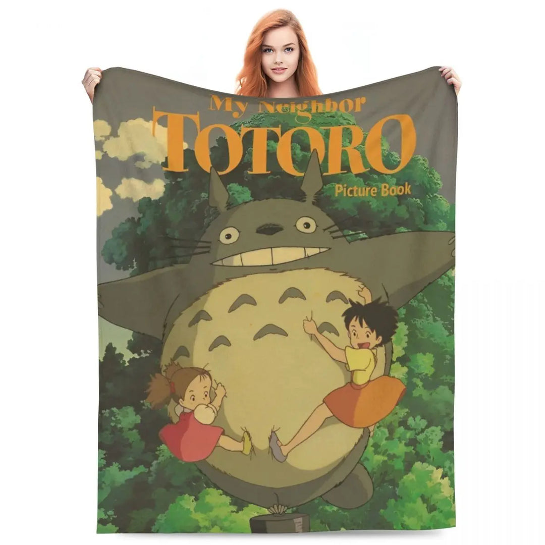 Cartoon Funny Cute T-Totoros Blanket Coral Fleece Plush  Soft Throw Blankets for Car Sofa Couch Bed Rug