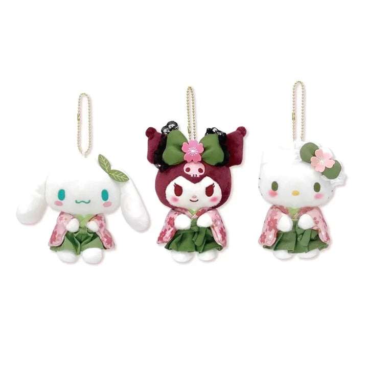 Kawaii Sanrio Kuromi Cinnamoroll Cartoon Matcha Sakura Kimono Hello Kitty Plush Toy Backpack Pendant Keychain Girl Birthday Gift