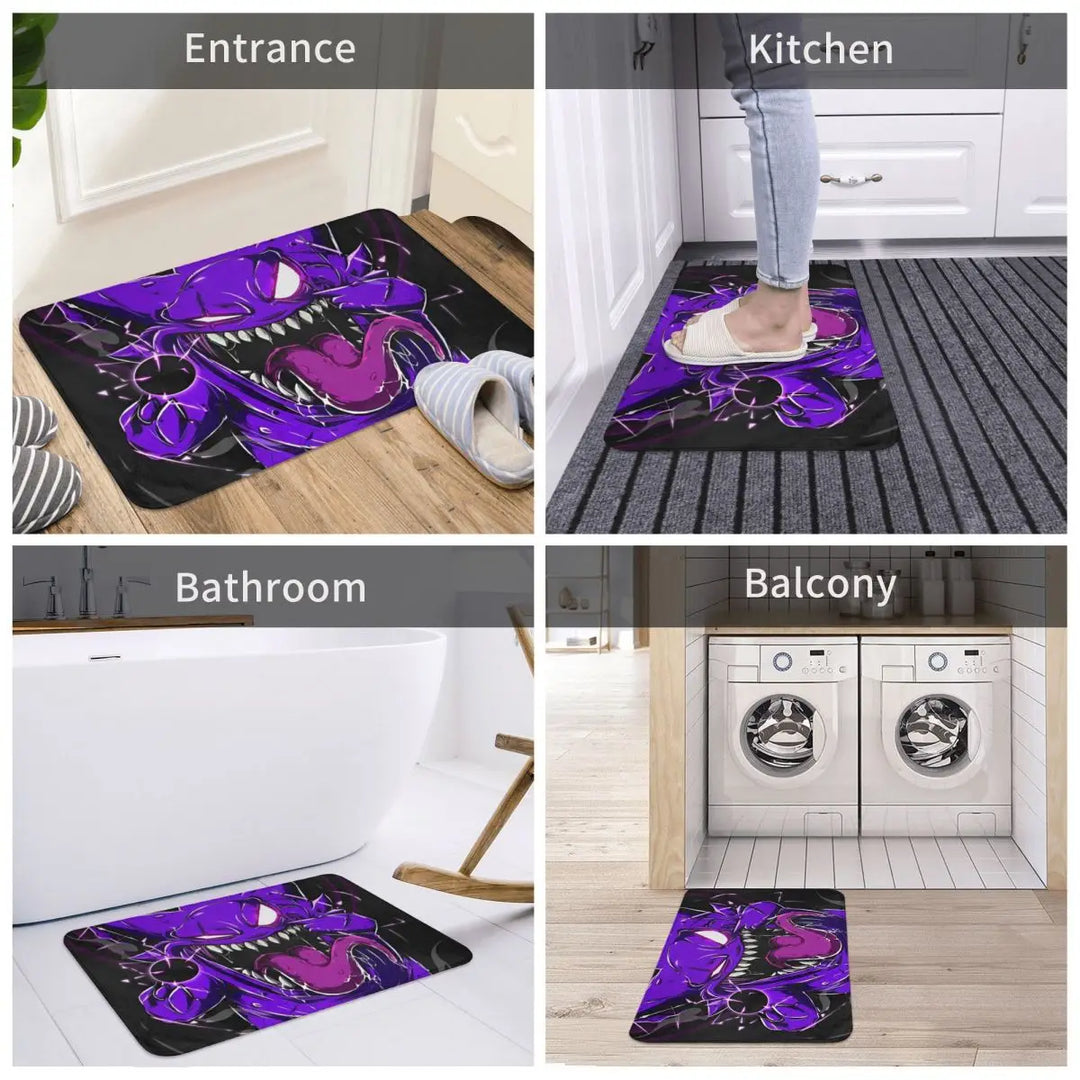 Cute Cartoon Manga Bathroom Rugs Mat Extra Soft and Absorbent Pokemon Bath Rugs Mats Carpet Non-Slip for Kitchen Shower