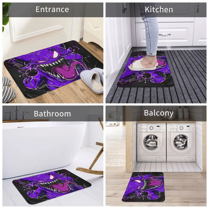 Cute Cartoon Manga Bathroom Rugs Mat Extra Soft and Absorbent Pokemon Bath Rugs Mats Carpet Non-Slip for Kitchen Shower