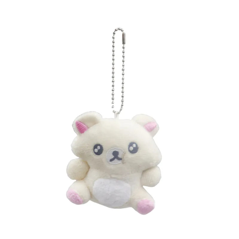 Kawaii Cartoon Rilakkuma Mini Plush Toys Keychain Backpack Pendant Soft Stuffed Doll Decoration Boys and Girls Birthday Gifts