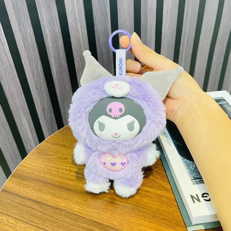 Kawaii Sanrio Kuromi My Melody Cartoon Plush Backpack Pendant Hello Kitty Keychain Doll Decoration Girl Birthday Creative Gift