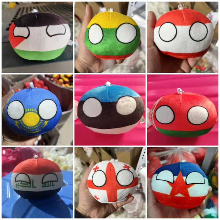 10cm Country Ball Plush Toys 70 Styles Polandball Pendant Country Balls Decor Countryball Stuffed Doll Halloween Gift for Kids