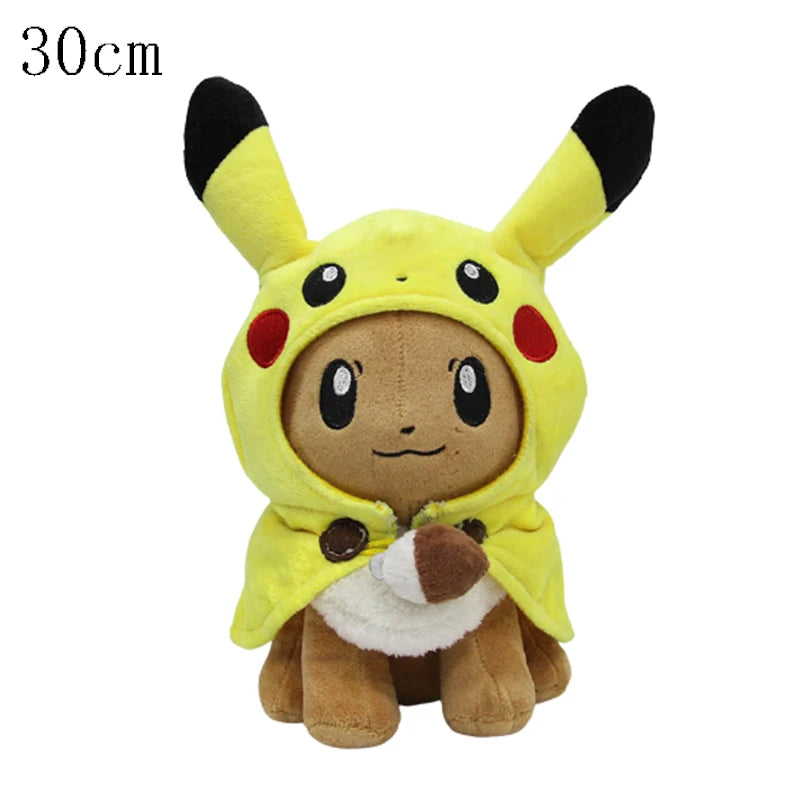 Cos Eevee Pikachu Cosplay Plush Toys Pikachu Peluche Mimikyu Lucario Charizard Garchomp Stuffed Animal Doll Collectible Gift