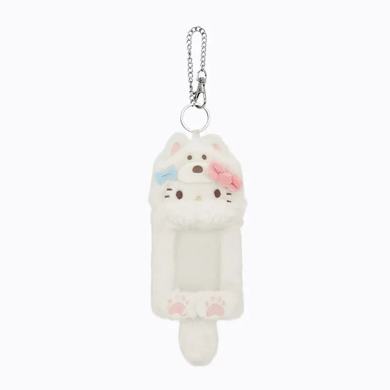 Kawaii Sanrio Kuromi My Melody Cartoon Plush Card Set Cinnamoroll Id Card Set Keychain Decoration Creative Couple Pendant Gift