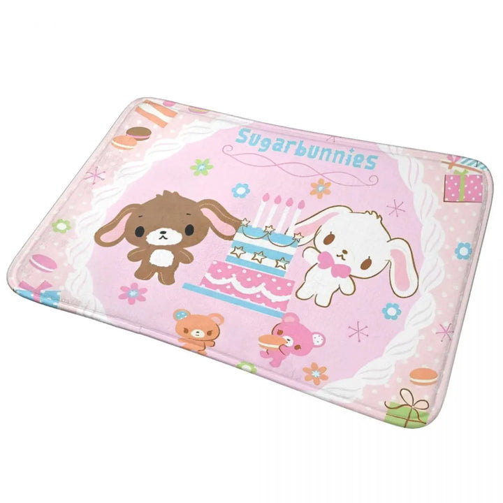 Cute Sugarbunnies Memory Foam Bathroom Rugs Ultra Soft Non-Slip Sugar Rabbit Carpet Bath Mat Water Absorbent for Shower
