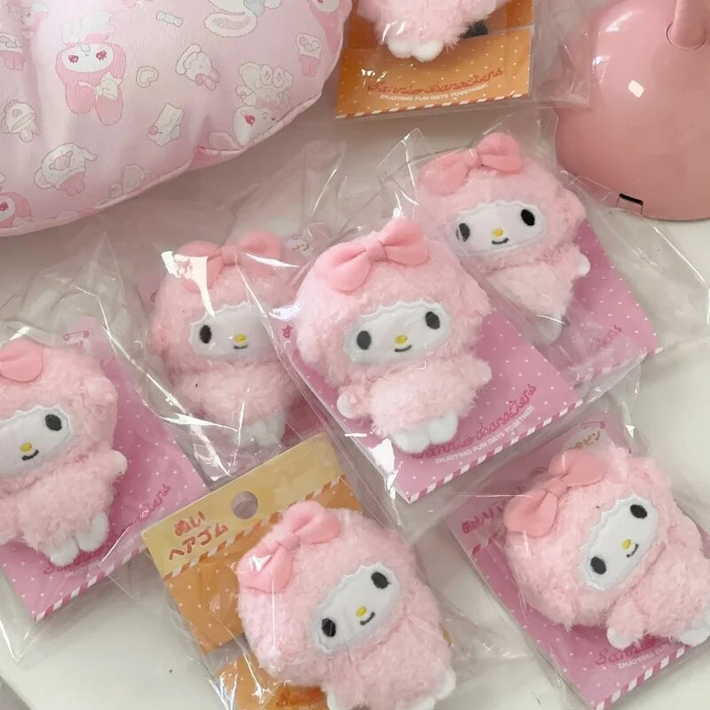 8CM Sanrios My Sweet Piano Plush Keychain my melody Backpack Pendant  Kawaii mini Piano Sheep Bag Pendant  Decoration Girl Gift