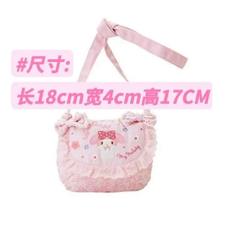 Newest Kawaii Japanese My Melody Sanrio Sweet and Cute Girl Heart One Shoulder Crossbody Bag Decorative Birthday Gift for Girl