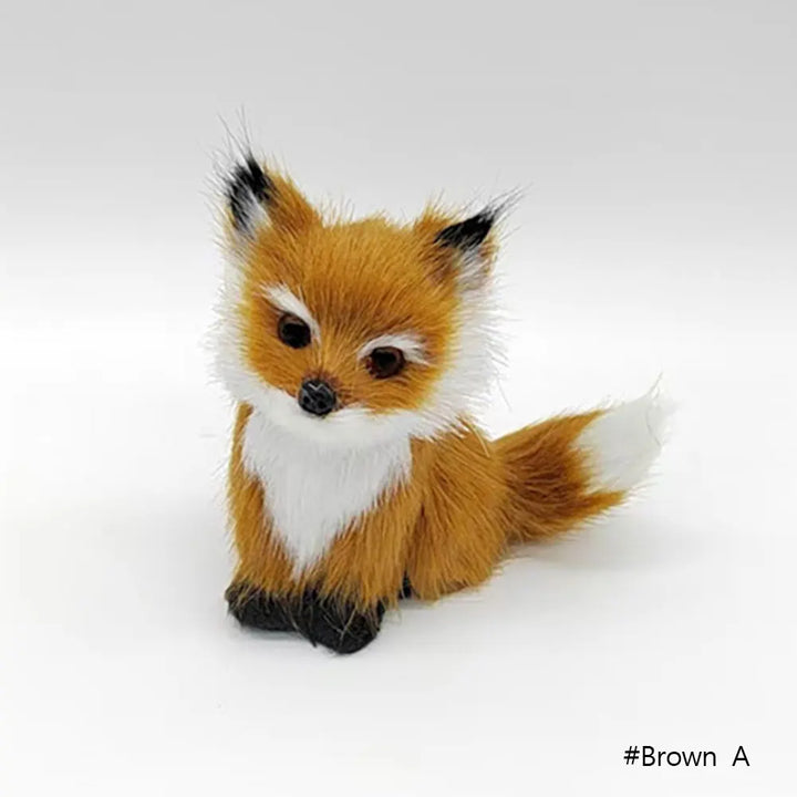 Cute Imitation Fox Ornaments Simulation Mini Squatting Squirrel Model Children Birthday Gifts Home Decor Plush Figures Craft