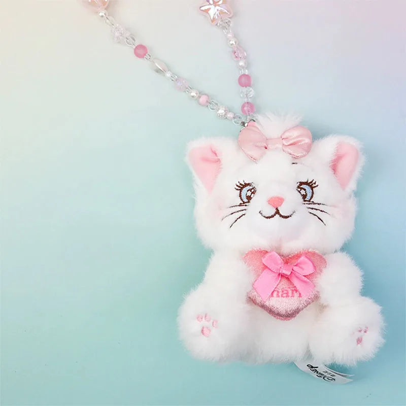 Kawaii Disney The Aristocats Marie Plush Toys Backpack Pendant Cute Cartoon Keychain Doll Decoration Girl Birthday Creative Gift
