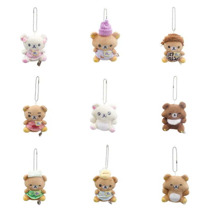 Kawaii Cartoon Rilakkuma Mini Plush Toys Keychain Backpack Pendant Soft Stuffed Doll Decoration Boys and Girls Birthday Gifts