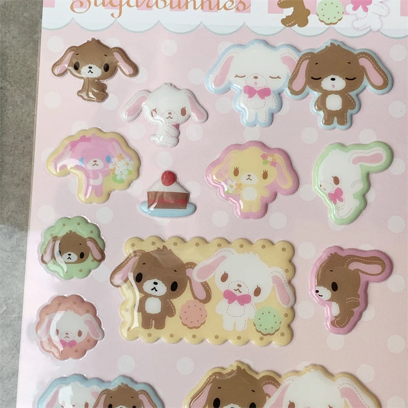 Cute Sugarbunnies Stickers Three-D Cartoon Anime Bunny Stickers Kawaii Laptop Notebook Sticker Book Decor