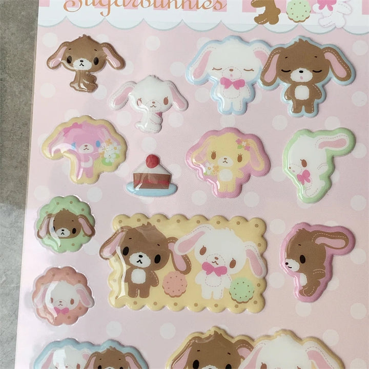 Cute Sugarbunnies Stickers Three-D Cartoon Anime Bunny Stickers Kawaii Laptop Notebook Sticker Book Decor