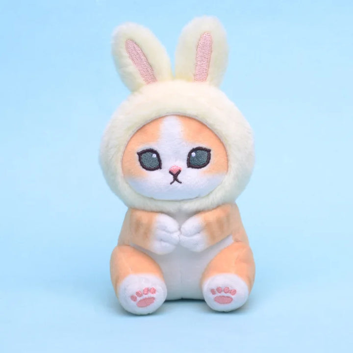 Japanese Cute Mofusand Cross Dressing Shark Rabbit Tempura Fried Shrimp Cat Plush Toys Kawaii Backpack Pendant Keychain Boy Gift
