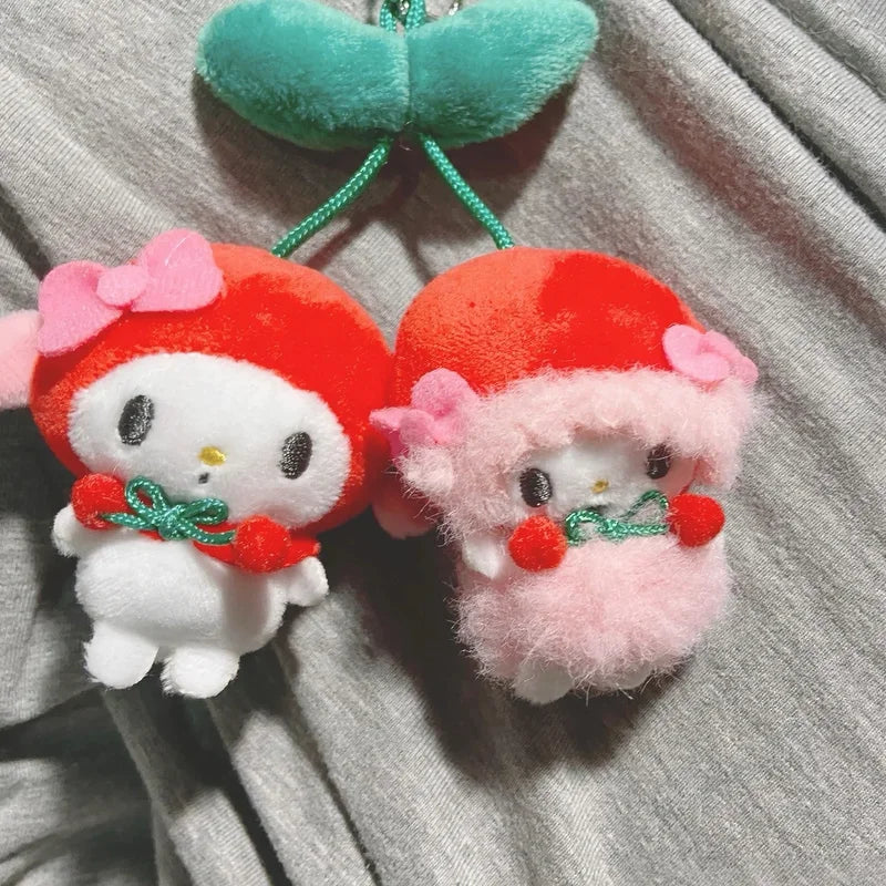 Kawaii Cherry Sanrio My Sweet Piano  Hello Kitty Pachacco Plush Toy Keychain Brooch Backpack Pendant Decoration Girl HolidayGift