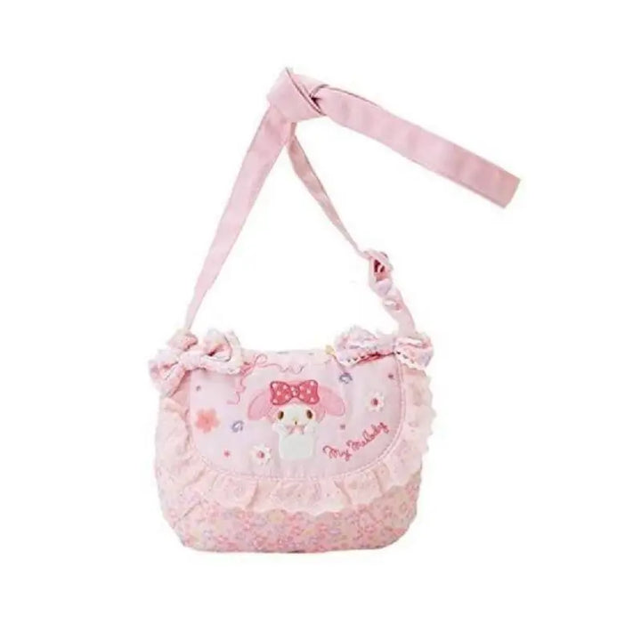 Newest Kawaii Japanese My Melody Sanrio Sweet and Cute Girl Heart One Shoulder Crossbody Bag Decorative Birthday Gift for Girl