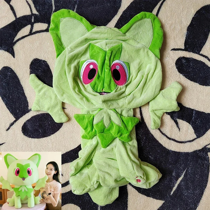 Huge Pokemon  Sprigatito Anime Plush Toys Big Pokémon Plushie Kawaii Semi-finished Leather Holster Pillow Gift for Children