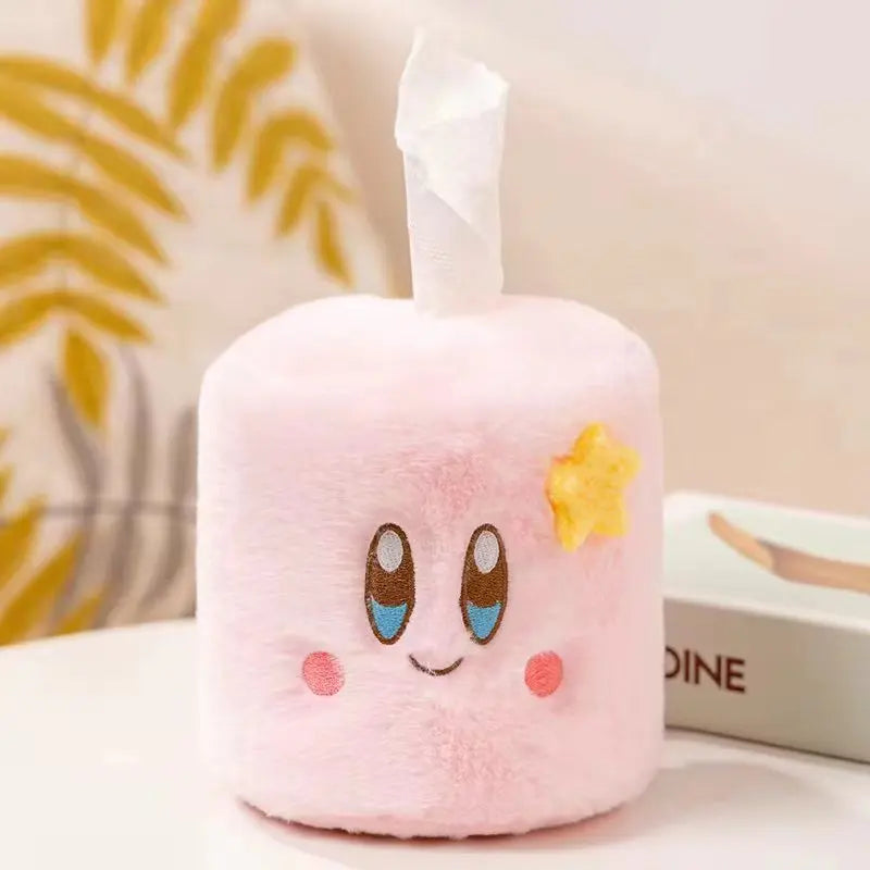 Newest Cartoon Plush Tissue Box Girls' Heart Pink Kirby Dolls Paper Towel Set Decoration Room Friends Accessories Holiday Gifts