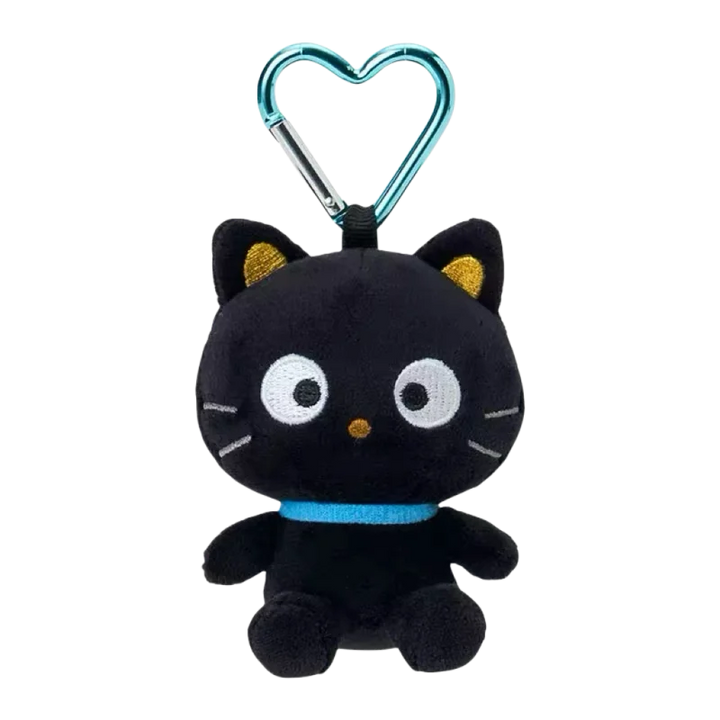 Kawaii Sanrio Chococat Plush Doll Keychain Anime cute Black Cat Bag Accessories heart buckle Chococat Stuffed Animals Small Gift