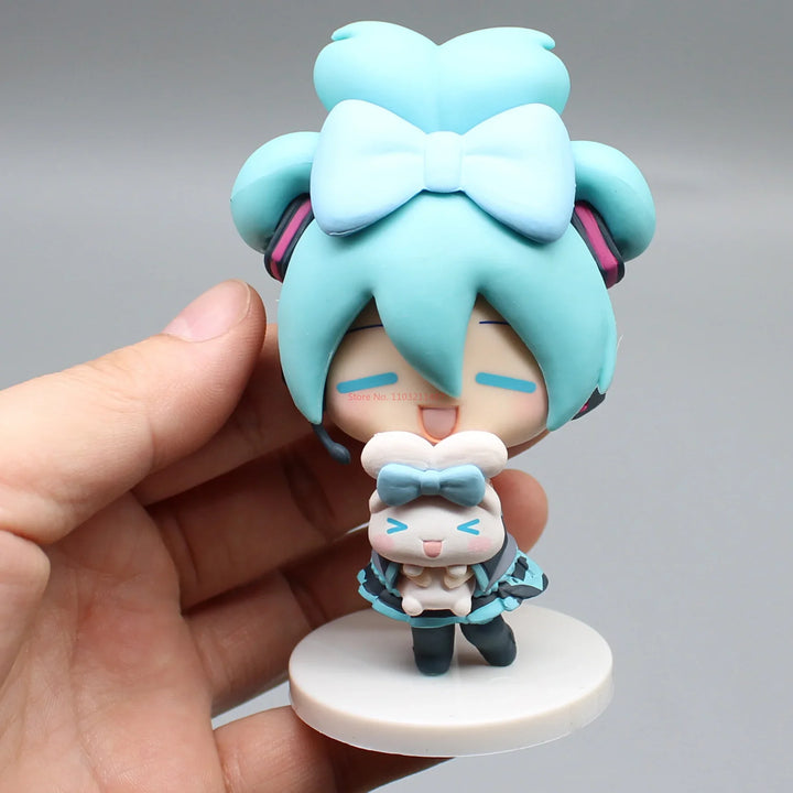 Anime Hatsune Miku Figure Miku With Cinnamoroll Figure Pvc Cute Statue Collection Model Q Doll Decoration Toy Birthday Gift