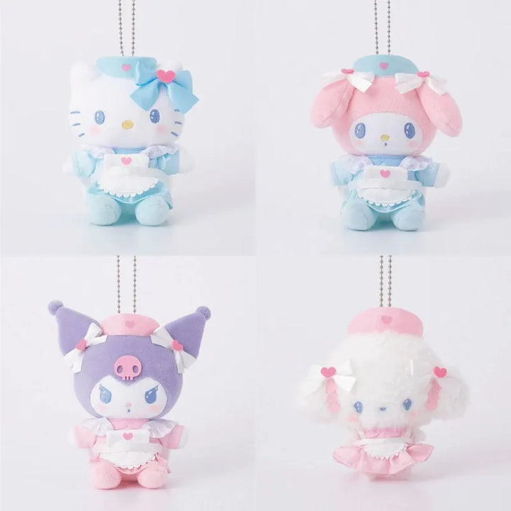 Kawaii Sanrio Kuromi Hello Kitty Plush Toy Backpack Keychain Cartoon My Melody Nurse Doll Girl Birthday Gift Creative Peripheral