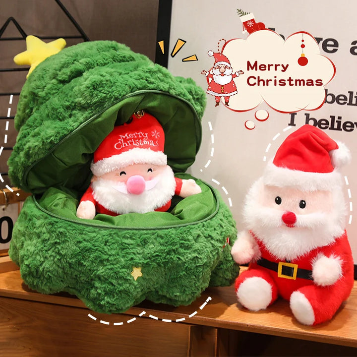 Cute Christmas Series Plush Toy  Santa Claus Christmas Tree Deer Plush Toy Christmas Day Home Decoration Kid Toy Christmas Gift