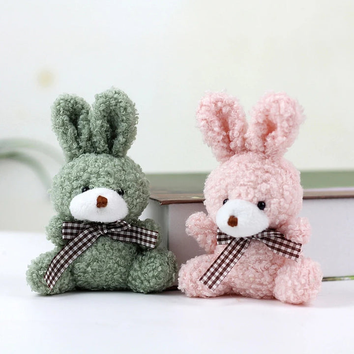 11CM Cute Rabbit Bow Plush Stuffed Doll Tie Bunny Soft Pillow Plush Toy Home Decor Kid Gift Christmas Decoration