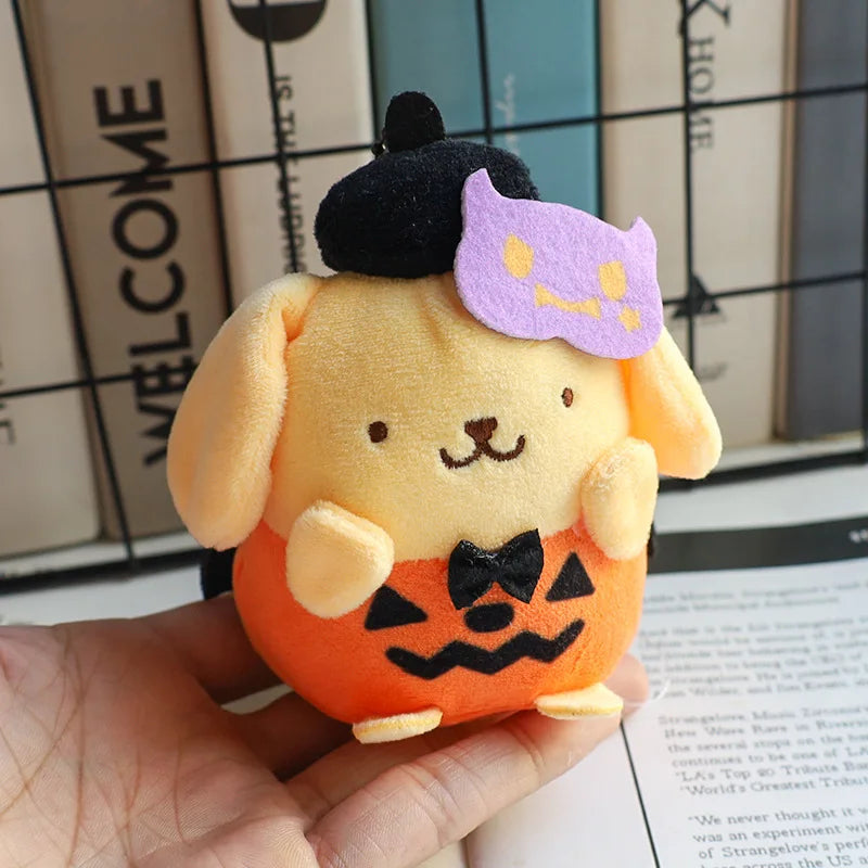 Halloween Sanrio Dress Ghost  Kuromi plush toy keychain Pom Pom Purin Stuffed Toy cartoon Hello Kitty My Melody Bag Accessories