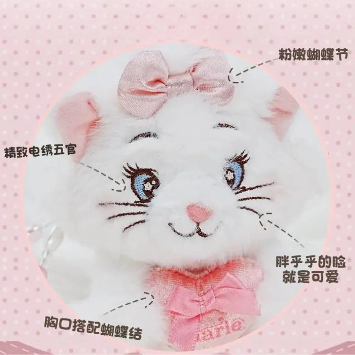 Cute ‌Marie Cat Plush Pendant Keychain Soft Cartoon Doll Backpack Pendant Decoration Sweet Cute Kitten Girl Christmas Gift