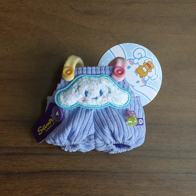 Labubu Doll Clothes Cute Overalls Sanrio Kuromi Cinnamoroll Clothes Cotton Doll Clothes Suitable for 17cm Dolls Children Gifts
