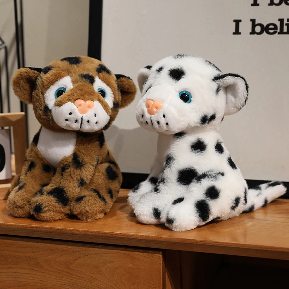 15cm Wildlife Snow Leopard Small Plush Toy Simulation Cheetah Stuffed Wild Animal Lifelike Pink Leopard Soft Dolls Cute Plushie