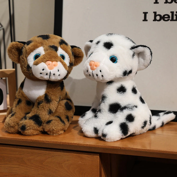 15cm Wildlife Snow Leopard Small Plush Toy Simulation Cheetah Stuffed Wild Animal Lifelike Pink Leopard Soft Dolls Cute Plushie