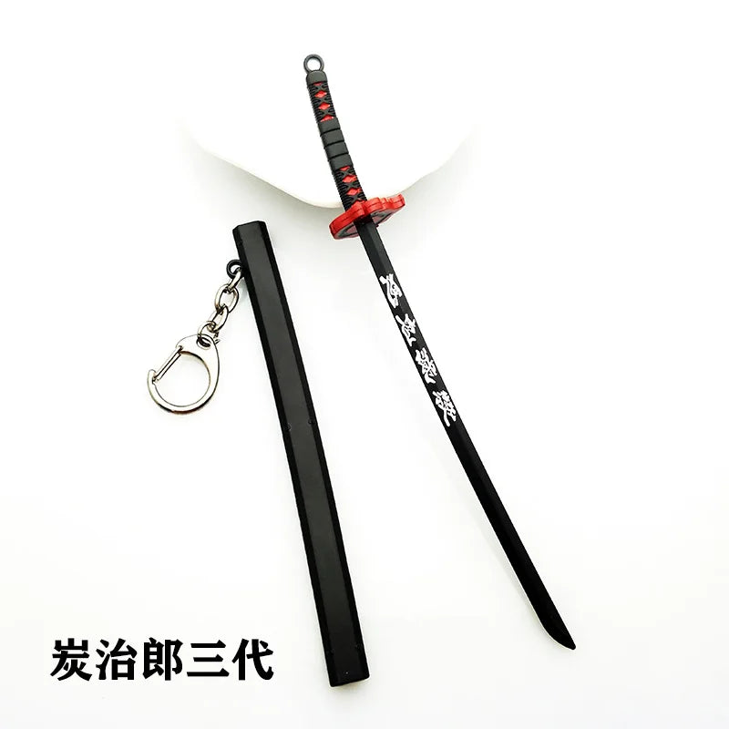 Mini Sword With Sheath China Ancient Sword Zinc Alloy Tang Hengdao Han Sword Weapon Model Keychain Pendant Cosplay Accessories