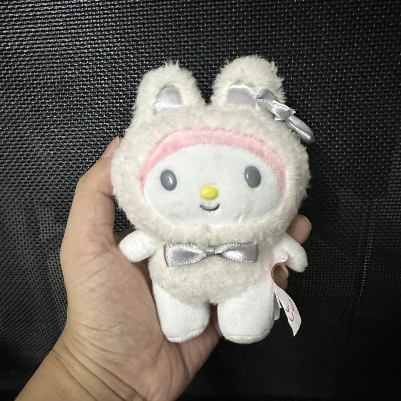 Sanrio Kuromi My Melody Plush Toys Kawaii Cartoon Cinnamoroll Keychain Doll Decoration Backpack Pendant Children's Birthday Gift