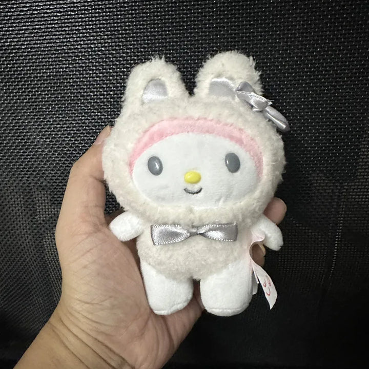 Sanrio Kuromi My Melody Plush Toys Kawaii Cartoon Cinnamoroll Keychain Doll Decoration Backpack Pendant Children's Birthday Gift