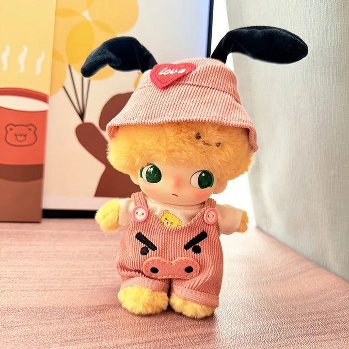 DIMOO WORLD Doll Box Pendulum Accessories Doll Clothes 6 Styles Bib Pants With Hat Overalls 15/17cm Labubu Doll Clothes