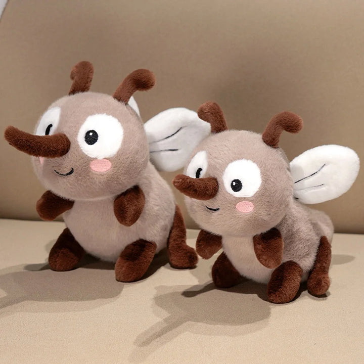 Cartoon Mosquito Plush Toys WIth 3D Big Eyes Stuffed Realistic Insects Annoying Bugs Soft Dolls Keychain Fun Gifts Birthday