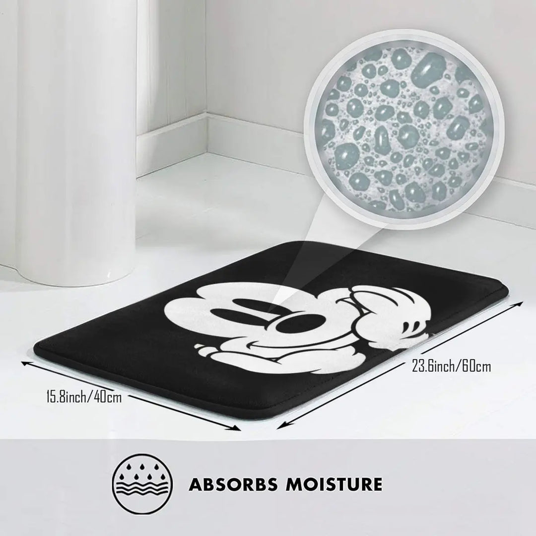 Modern Mickey Cartoon Bathroom Rugs Mat Quick Dry Bath Rugs Mats Carpet Non-Slip for Shower Tub