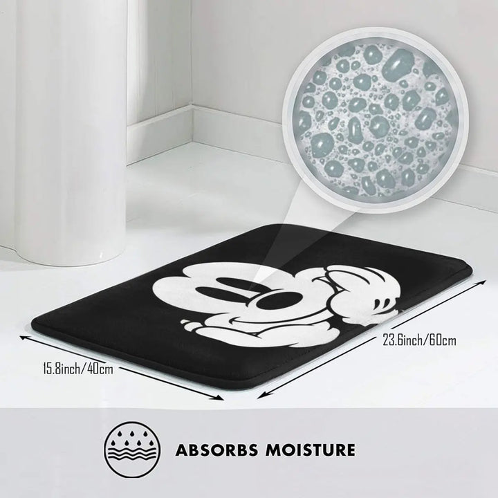 Modern Mickey Cartoon Bathroom Rugs Mat Quick Dry Bath Rugs Mats Carpet Non-Slip for Shower Tub