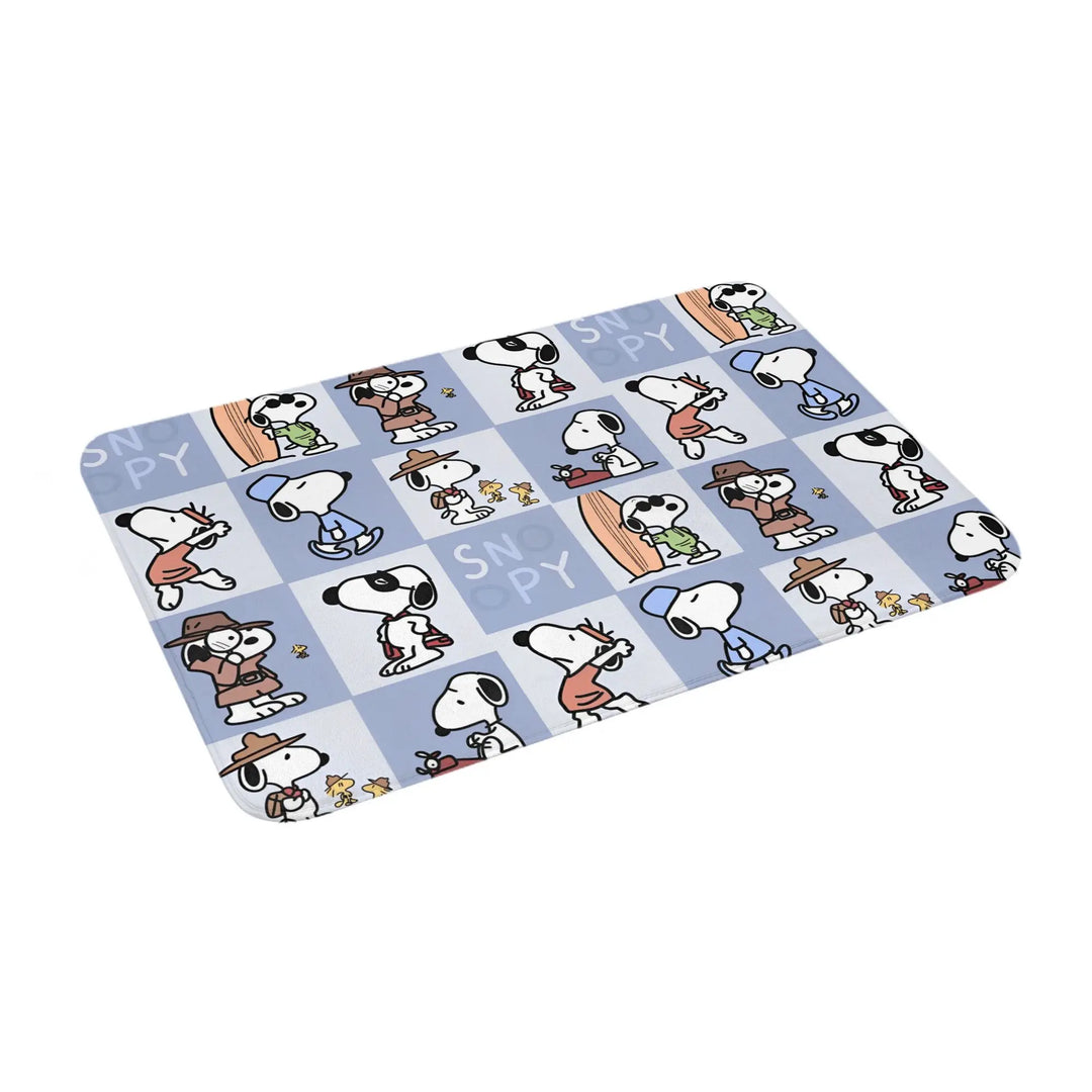 Cartoon Snoopy  Bathroom Rugs Mat Quick Dry  Bath Rugs Mats Carpet Non-Slip for Kitchen Shower