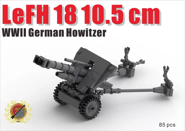 WWII Building Blocks Military Napoleon Gun Front Loaded Gun Retro M1875 Field Gun Building Block Model Weapon Accessories Toys