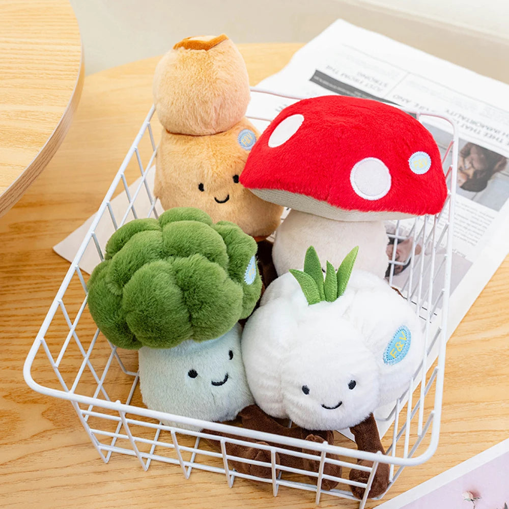 A Variety of Vegetable Plush Toys Eggplant Cartoon Cauliflower Soft Dolls Broccoli Plushie Red Tulip Stuffed Toys Cabbage Garlic