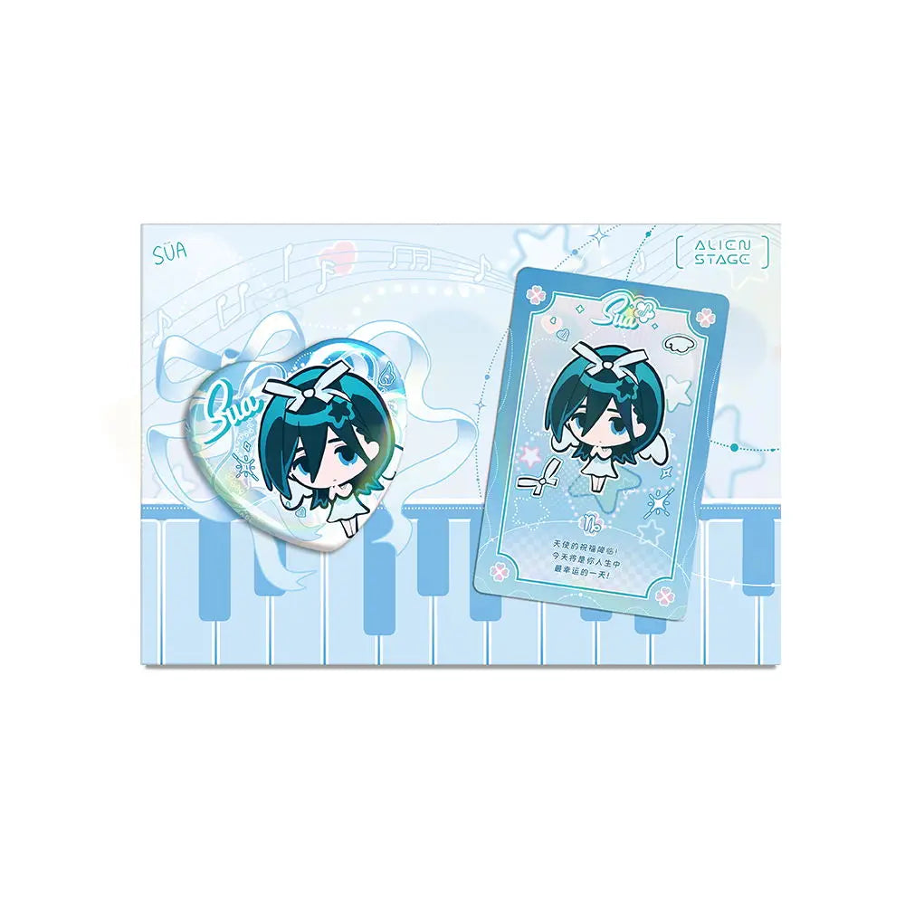 Official Anime Alien Stage Till Ivan Luka Sua Mizi Hyuna Cosplay Heart-Shaped Laser Badge Cartoon Card Emblem Cards Gift Toys