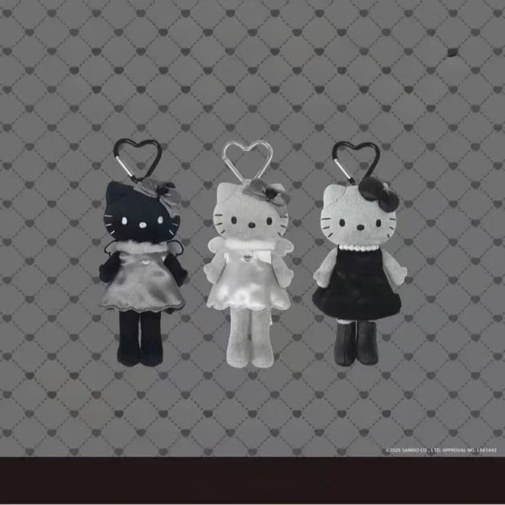 Kawaii 15cm sanrio Angel Series NIC Hello Kitty plush Keychain Long Legs black skin Kitty doll Pendant Heisei y2k Bag charm gift