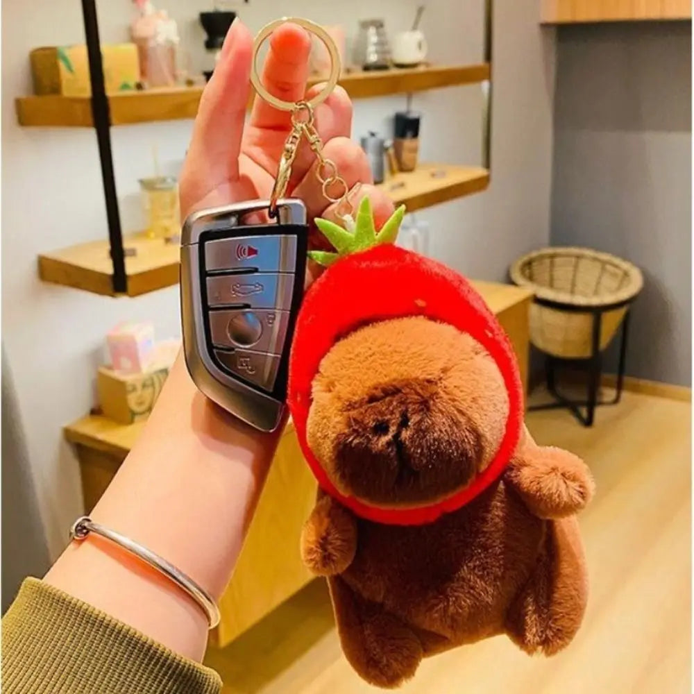 Cute Doll Capybara Plush Keychain Stuffed Guinea Pig Simulation Capibara Soft Doll Plush Gift Animal Capy Anime Fluffty Toy