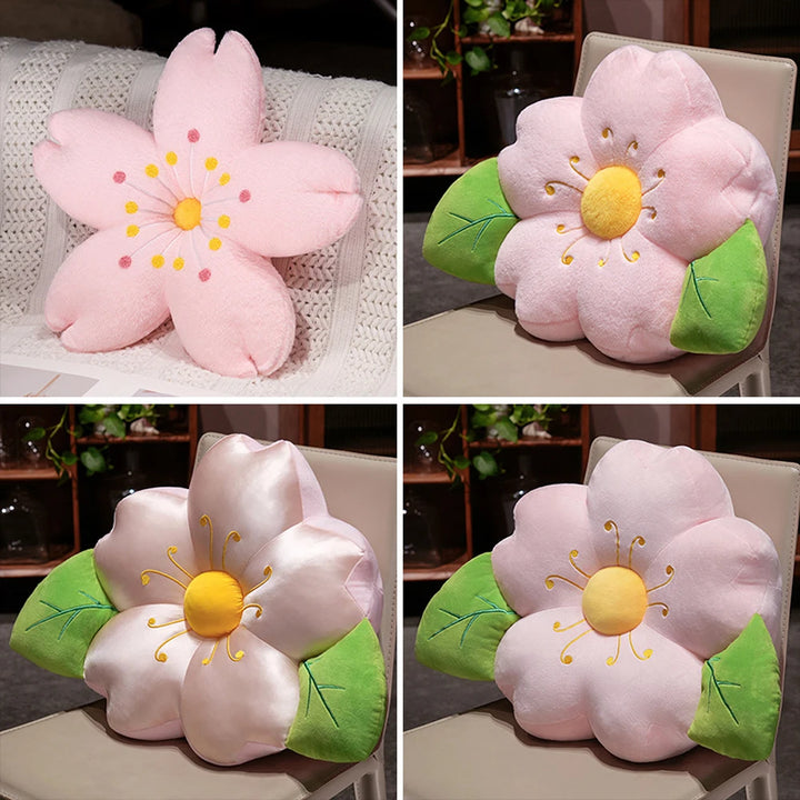 Cozy Flower Sofa Cushion Pink Sakura Shaped Floor Mat Office Home Decorative Comfortable Sakura Pillow Relocation Gifts Friends