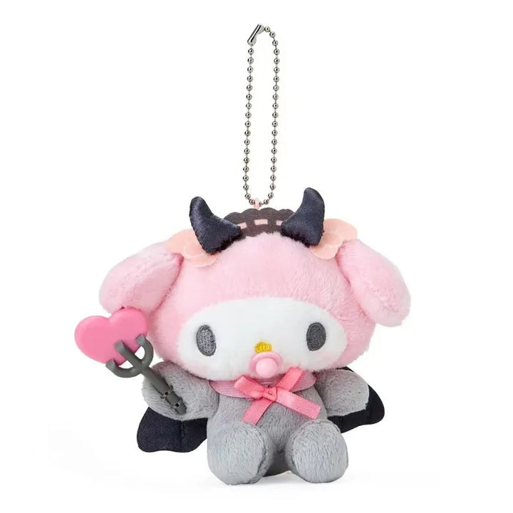 Sanrio Kuromi Hello Kitty Kawaii Cartoon Angel Baby Devil Pacifier Love Stick Keychain My Melody Plush Toy Backpack Pendant Gift